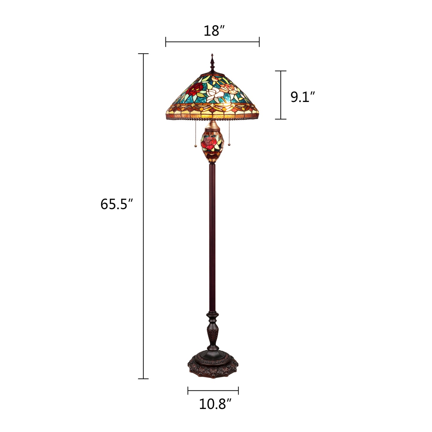 CH11309FR18-DF3 Roses Floor Lamp